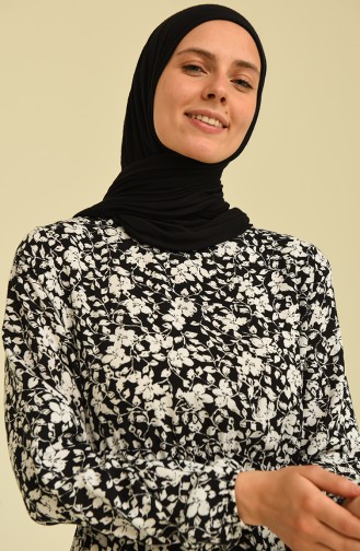 White Hijab Dress 85006A-01