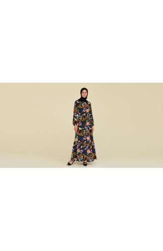 Blau Hijab Kleider 85006D-01