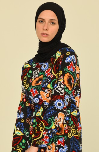 Blau Hijab Kleider 85006D-01