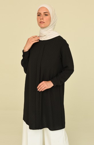 Aerobin Kumaş Patlı Tunik 2461-06 Siyah