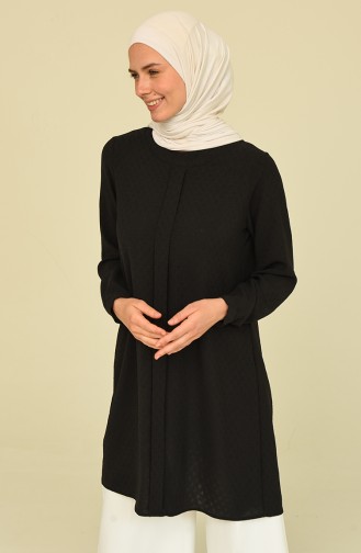 Aerobin Kumaş Patlı Tunik 2461-06 Siyah