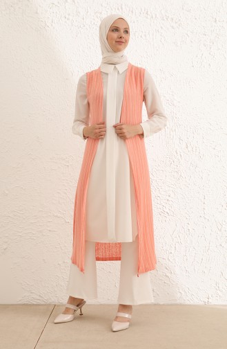 Pinkish Orange Gilet 8507-03