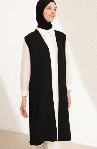 Basic Uzun Yelek 8508-01 Siyah