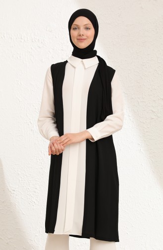 Basic Uzun Yelek 8508-01 Siyah