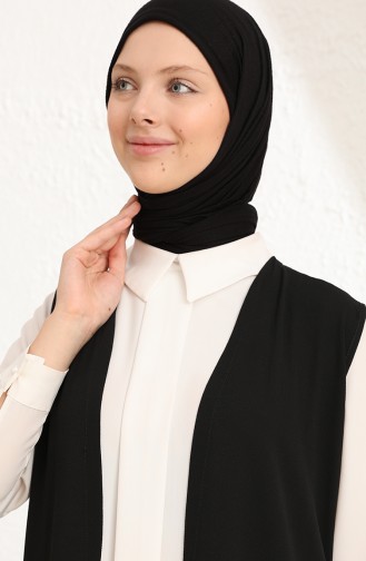 Basic Uzun Yelek 8508-01 Siyah