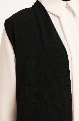 Basic Uzun Yelek 8508-01 Siyah