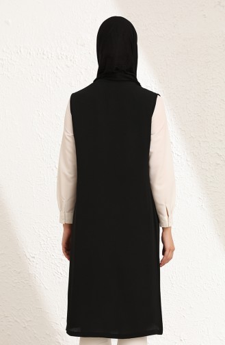 Basic Uzun Yelek 8508-01 Siyah