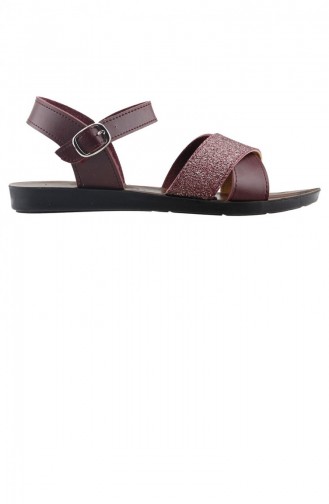 Ayakland Jsm 58255 Günlük Kemerli Bayan Sandalet Terlik Bordo