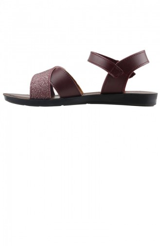 Ayakland Jsm 58255 Günlük Kemerli Bayan Sandalet Terlik Bordo