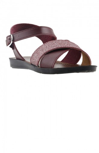 Ayakland Jsm 58255 Günlük Kemerli Bayan Sandalet Terlik Bordo