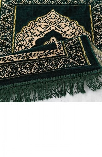 Kadife Çocuk Seccadesi Yeşil 39X80 Cm 180 Gr Tesbih Hediyeli