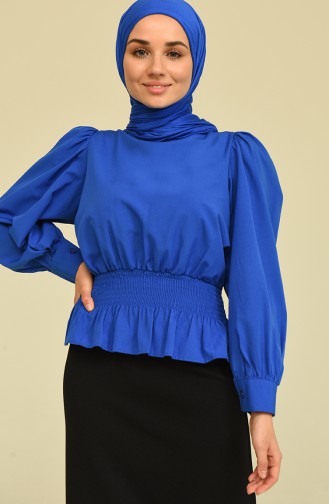 Saks-Blau Bluse 0033-02