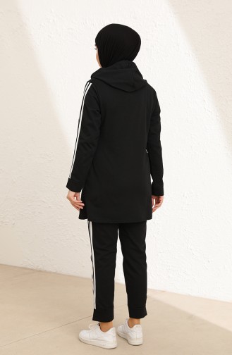 Tofisa Şeritli Eşofman Takım 4126-02 Siyah