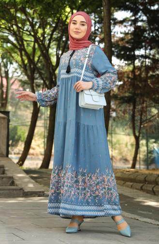 Indigo Hijab Kleider 5073-04