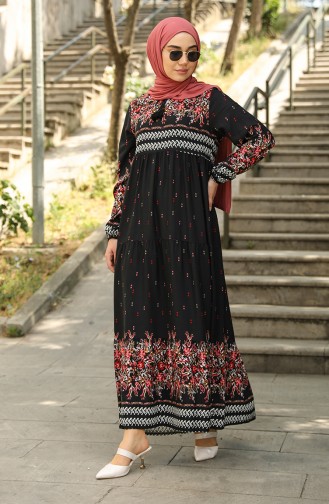Black Hijab Dress 5073-02