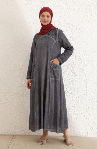 Gray Hijab Dress 9494-01