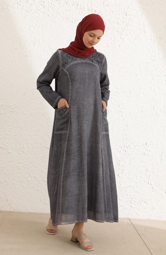 Grau Hijab Kleider 9494-01