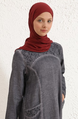 Grau Hijab Kleider 9494-01