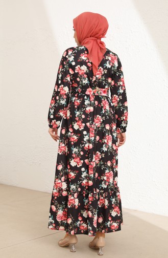 Rot Hijab Kleider 3802G-01