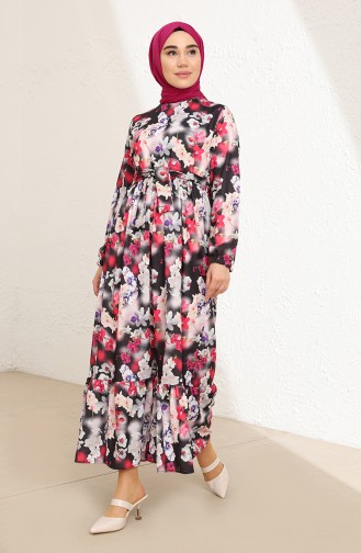 Black Hijab Dress 3802J-01