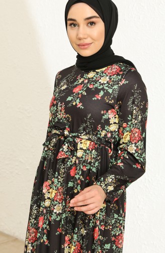 Grün Hijab Kleider 3802L-01