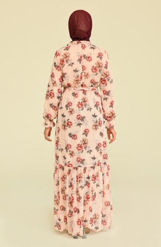Beige Hijab Kleider 0900-05