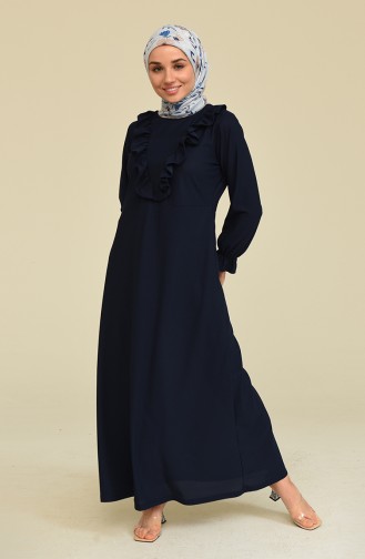 Dunkelblau Hijab Kleider 3273-04