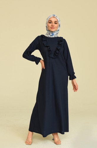 Navy Blue Hijab Dress 3273-04