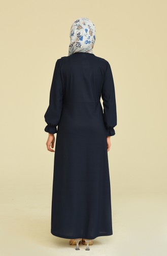 Navy Blue Hijab Dress 3273-04
