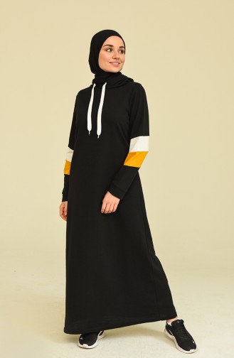 Black Hijab Dress 3530-01