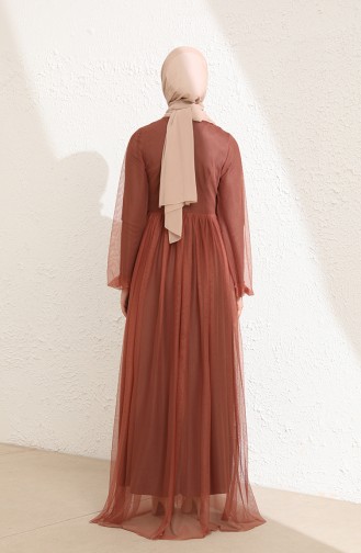 Tan Hijab Evening Dress 5423-05