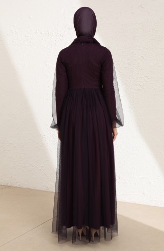 Purple Hijab Evening Dress 5423-06