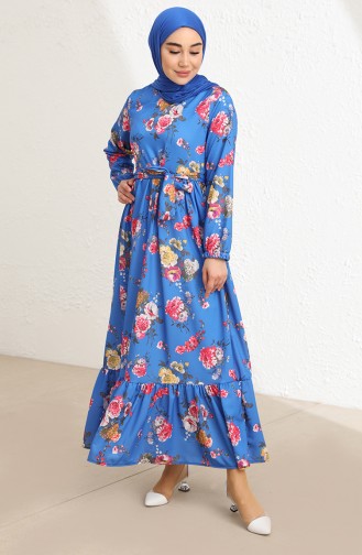 Saxe Hijab Dress 3802C-01