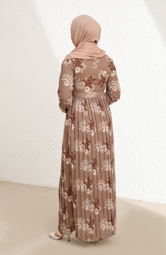Braun Hijab Kleider 0883-02