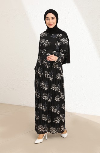 Schwarz Hijab Kleider 0883-03