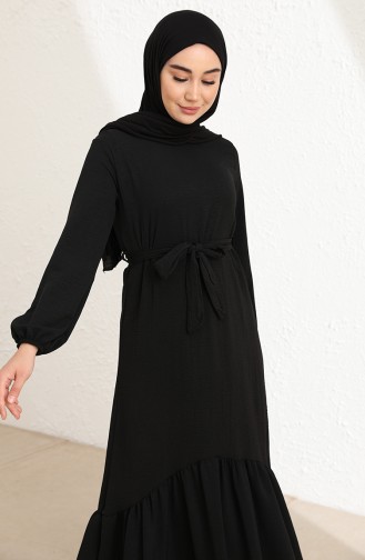 Schwarz Hijab Kleider 1001-09