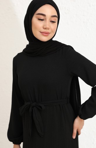 Schwarz Hijab Kleider 1001-09