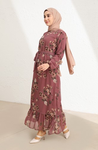 Dusty Rose Hijab Dress 3114-09
