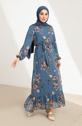 Indigo Hijab Dress 3114-10