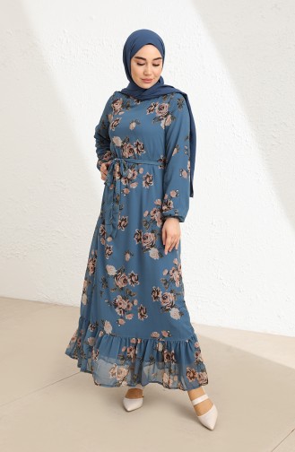 Indigo Hijab Dress 3114-10