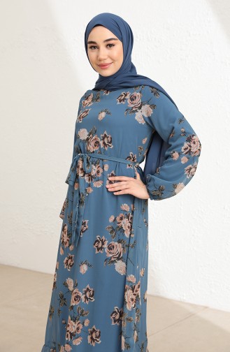 Indigo Hijab Dress 3114-10