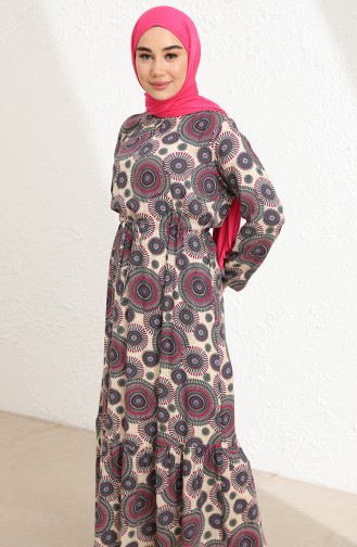 Cream Hijab Dress 85002-01