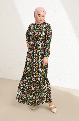 Khaki Hijab Dress 85002C-01