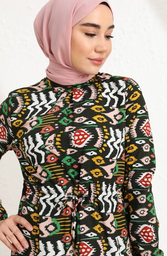 Khaki Hijab Kleider 85002C-01