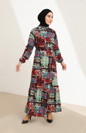 فستان أخضر حشيشي 85002D-01