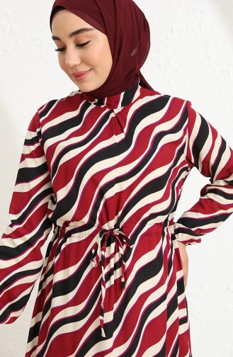 Claret Red Hijab Dress 85002E-01