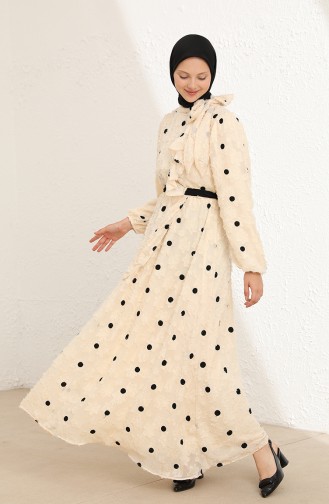Cream Hijab Dress 2022-01