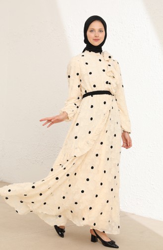 Cream Hijab Dress 2022-01