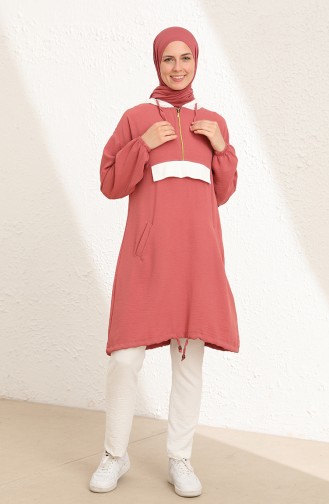 Aerobin Kumaş Tunik Pantolon İkili Takım 0667-05 Gül Kurusu