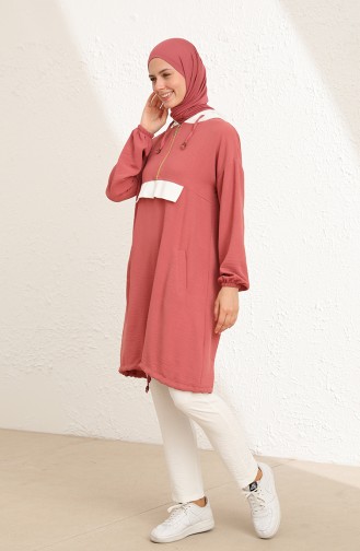 Aerobin Kumaş Tunik Pantolon İkili Takım 0667-05 Gül Kurusu